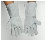 ▶ Guantes de soldador sensibles suaves Guantes de soldadura de espuma de doble capa Guantes de cuero Guantes de soldador wear-resistant, anti-scalding, flame