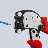 ▶ KNIPEX  Twistor® T Alicates de crimpado autoajustables para virolas de alambre, 8 pulgadas