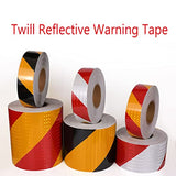 ▶ Cinta De Advertencia De Peligro Autoadhesiva Marca De Seguridad Cinta Reflectante Cinta De Barrera Antideslizante Vehículos Impermeables 15 CM × 50 M,Red & White