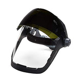 ▶ Careta de protección de Seguridad Industrial   - Protector facial con visera de soldadura IR Shade 5, trinquete, tinte transparente, revestimiento antivaho, negro, 14230