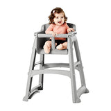 Rubbermaid Commercial Products - Silla alta Rubbermaid Platinum, robusta, con asiento para jóvenes, platino, lista para montar,