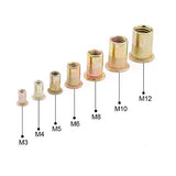 💢 Hilitchi 165 piezas de tuerca de remache de acero al carbono chapado en zinc mezclado con remache roscado M3 / 4/5 / 6/8 / 10/12