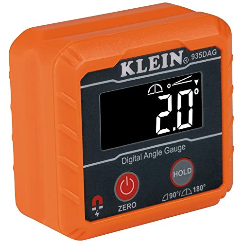 ▶ KLEIN TOOLS Nivel Digital e inclinómetro, mide o fija ángulos, verifica ángulos relativos con función de cero calibración, o se puede usar como nivel digital. - 935DAG Klein Tools