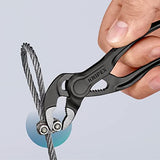 ▶ KNIPEX Cobra® XS Llave para tubos y tenaza para bombas de agua gris atramentado, superficie rugosa y en relieve 100 mm (cartulina autoservicio/blíster) 87 00 100 BK
