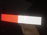 Starrey Cinta reflectante DOT-C2 de 2 pulgadas x 30 pies, color rojo y blanco, impermeable, autoadhesiva, para remolque, precaución, reflector de seguridad