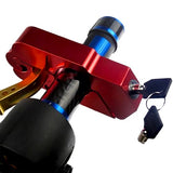 ▶  Candado para Motocicleta Universal Moto para Manillar Freno Ciclomotores Máxima Seguridad Anti robo con 2 llaves Acero Inoxidable (CPM5879) Rojo