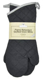 ▶ Guantes ignífugos Manopla Acolchada Resistente para Cocina y Barbacoa, ignífuga, 17 Pulgadas, Color Negro, Paquete de 2