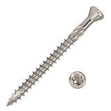 Teach - Tornillos de acero inoxidable para terraza, Torx/Star Drive cabeza plana multiusos para madera, 180 unidades