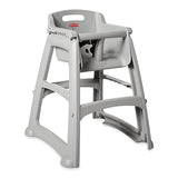 Rubbermaid Commercial Products - Silla alta Rubbermaid Platinum, robusta, con asiento para jóvenes, platino, lista para montar,