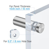 🔩 LuckIn - Paquete de 8 tornillos separadores para acrílico (1/2 pulgada Diámetro x 2,5 cm. L), soporte de pared de acero inoxidable para soporte de letreros, plateado