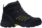 ▶  LARNMERN Botas de punta de acero a prueba de pinchazos para hombres, indestructibles, cómodas, antideslizantes, antiestáticas, botas de trabajo de seguridad al aire libre L91185 (31.0 cm, Negro amarillo)