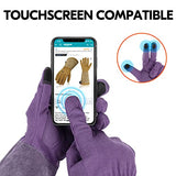 ▶ Guantes de jardinería para Mujeres con Palma de Cuero Sintético Guantes de Largo Puño de Cuero de Cerdo Dividido Anti Espina de Rosa, Arboles y Cactus (1Par, Púrpura, Talla L/G, SL6592W)