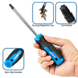 ▶ NEIKO Juego de destornilladores Torx magnéticos | 12 piezas | T5 – T40 | Punta de estrella de 6 puntas | Acero al cromo vanadio tratado térmicamente | Mango acolchado antideslizante | Punta magnética | Estuche de transporte