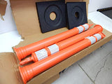 Cortina EZ Grab Delineator - Poste de 45 pulgadas, collares de cadera de 3 pulgadas con base de 10 libras, 03-747RBC-3, naranja, paquete de 3