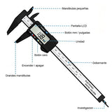 Electrónica Digital Calibrador de Pantalla 6’’ LCD Metric Conversion Entre 6 Inches y 150mm,Calibrador Impermeable Digital Abrazaderas