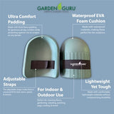 ▶ Garden Guru Home & Gardening Rodilleras – Cojín de espuma EVA impermeable, forro interior suave, ajuste cómodo con correas ajustables