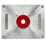Mesa de enrutador de aluminio para bancos de carpintería, placa de enrutador, herramientas de madera, fresadora con anillos (rojo 13 pulgadas)