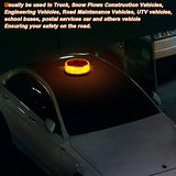 Auovo Luces estroboscópicas de techo ámbar de alta visibilidad, luces estroboscópicas redondas de emergencia intermitentes, barra de luz de advertencia de seguridad con base magnética para vehículos de construcción de camiones de 12 V-24 V (64 LED)