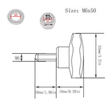 🔩 Juego de 5 tornillos de apriete a mano de 32 x M6 x 50 con forma de estrella, cabeza de estrella, cabeza de tornillo de sujeción, cabeza en forma de estrella para máquinas herramientas, cabeza hexagonal de plástico negro