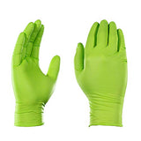 ▶ Guantes de nitrilo verde industriales de alta definición con agarre de textura de diamante en relieve, caja de 100, 8 mil, tamaño mediano, sin látex, sin polvo, texturizado, desechable, apto para alimentos, GWGN44100-BX