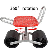 ▶ Silla De Ruedas De Jardín con Rodilleras, Herramienta De Carro De Jardín Silla Móvil para Recoger Plantas con Ruedas Asiento De Trabajo Rodante De Carro De Jardín Ajustable 360 ° Giratorio