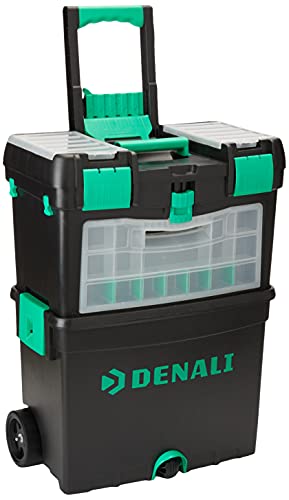 Caja de herramientas con ruedas Denali con mango cómodo plegable y almacenamiento superior extra-­ble
