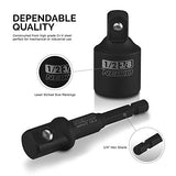▶ NEIKO  Juego de extensión de impacto y adaptador de enchufe, juego de extensión de taladro de vástago hexagonal de 1/4 pulgadas fabricado con acero CrV, kit de 7 piezas