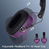 ▶ Reducción de ruido orejeras para caza, tiro de oído, auriculares de protección para adultos a niños, protección auditiva, orejeras con cancelación de ruido (morado)