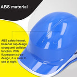 Casco de Seguridad, Protección para la Cabeza, Casco Ventilado con Banda Reflectante, Estilo de Gorra Totalmente Ajustable, Diseño de Banda Reflectante, Azul