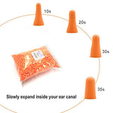Tapones para los oídos de espuma de calidad, 500 pares, 32 dB, desechables, suaves, con cancelación de ruido, bloqueo de sonido, suave, dispensador de tapones para los oídos, color naranja