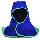 ▶ Capucha de soldadura Resistente al calor Casco de nylon Cuello con cuello soldador Protección de seguridad Blish Azul, Capucha de soldadura de nylon