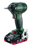 ▶ METABO Taladro inalámbrico  de  impacto hexagonal sin escobillas de 18 V 1/4 pulgadas, 2 unidades de 4,0 Ah Lihd (602396520 18 LTX 200 BL 4.0), controladores de impacto y llaves de impacto