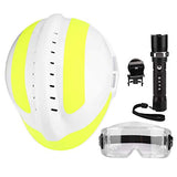 ▶Casco de casco duro para rescate de emergencia, equipo de protección personal, faro y gafas con faro