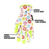 ▶ Guantes Jardinería , cuero sintético, floral/verde ZillaGreen, L guante de jardín para mujer, L