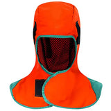 ▶ Capucha Soldador Cuello Protección Cubierta resistente al calor Cuadrito de hombro para cascos de soldadura Herramientas de soldadura electrónica de naranja