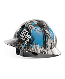 ▶ Casco seguridad  Aprobado por OSHA, diseño de patrón Azul, Casco ventilado de Seguridad FRP con suspensión de trinquete Ajustable de 4 Puntos, Clase C