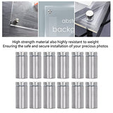12 Uds. Tornillos de Separación para Letreros de 19x40mm, Soportes para Letreros de Acero Inoxidable, Tornillos con Reemplazo de Enchufe de Pared para Obras de Arte de Vidrio