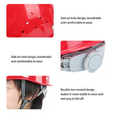 ▶ Casco de Protección Industrial, Casco Ajustable, Gorro de Protección para la Cabeza para Obras de Ingeniería Energética, Anticolisión Y Anticolisión, Rojo
