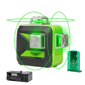 Nivel láser autonivelante 3D de rayo verde 3x360 línea cruzada láser nivelación y alineación de tres planos nivel láser -dos 360° vertical y una línea horizontal de 360° -Base giratoria magnética 603CG