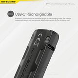 🔦 Linterna recargable Nitecore.-  Linterna llavero EDC recargable USB-C Lumen con cable de carga Lumentac