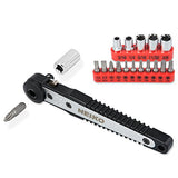▶ NEIKO  Right Angle 1/4-Inch Dual-Drive Head Mini Ratchet Wrench Screwdriver Bit and Socket 17-Piece Set | CR-V Steel