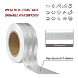 ▶ Cinta reflectante blanca y plateada de 2 x 50 pies DOT-C2 para exteriores, impermeable, para la visibilidad, cinta de seguridad autoadhesiva para remolque, cintas reflectantes de advertencia para coches, ropa, bicicletas, cascos, motocicletas
