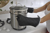 ▶ Guantes ignífugos Manopla Acolchada Resistente para Cocina y Barbacoa, ignífuga, 17 Pulgadas, Color Negro, Paquete de 2