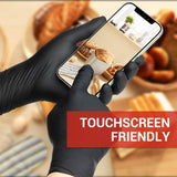 STARKIT Guantes desechables sin látex, guantes de nitrilo de 4 milímetros M, 100 guantes desechables de grado alimenticio, color negro