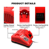 ▶ Lilocaja Cargador de batería multivoltaje M12 y M18 de repuesto para Milwaukee Rapid Charger 48-59-1812, compatible con Milwaukee M12 12V y M18 18V batería de iones de litio 48-11-2420 48-11-2401 48-11-1840