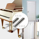 🔩 4 bisagras de piano de 12 pulgadas, bisagras continuas y de piano de acero inoxidable 304 resistente, 0.04 pulgadas de grosor, ancho abierto de 1.2 pulgadas, tornillos incluidos (12 pulgadas, plateado)