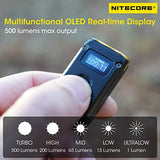 NITECORE TINI 2 (TINI2) - Linterna recargable EDC de 500 lúmenes con etiqueta NITECORE