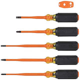 Klein Tools  - Juego de destornilladores aislados, destornillador delgado de 1000 V con Phillips, gabinete y puntas cuadradas y un imán, 6 piezas