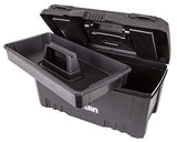 ▶ Caja de Herramientas con Compartimentos Gemelos en la Parte Superior, 43,2 cm, Negro, 4 uds. por Paquete