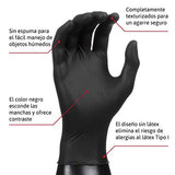MICROFLEX 93-252 - Guante Desechable de Nitrilo Negro, Sin Polvo, 4.7 mil. Talla Mediana (Caja de 100)